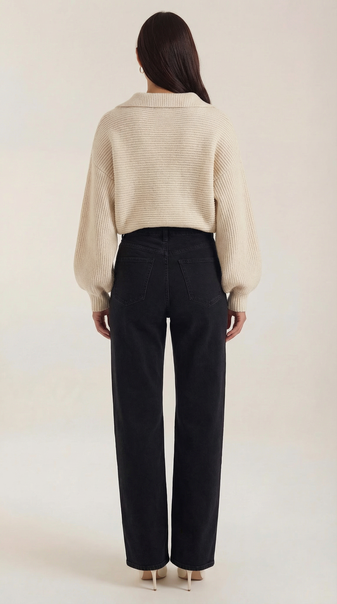 'Pauline' chunky knit hoge nek trui