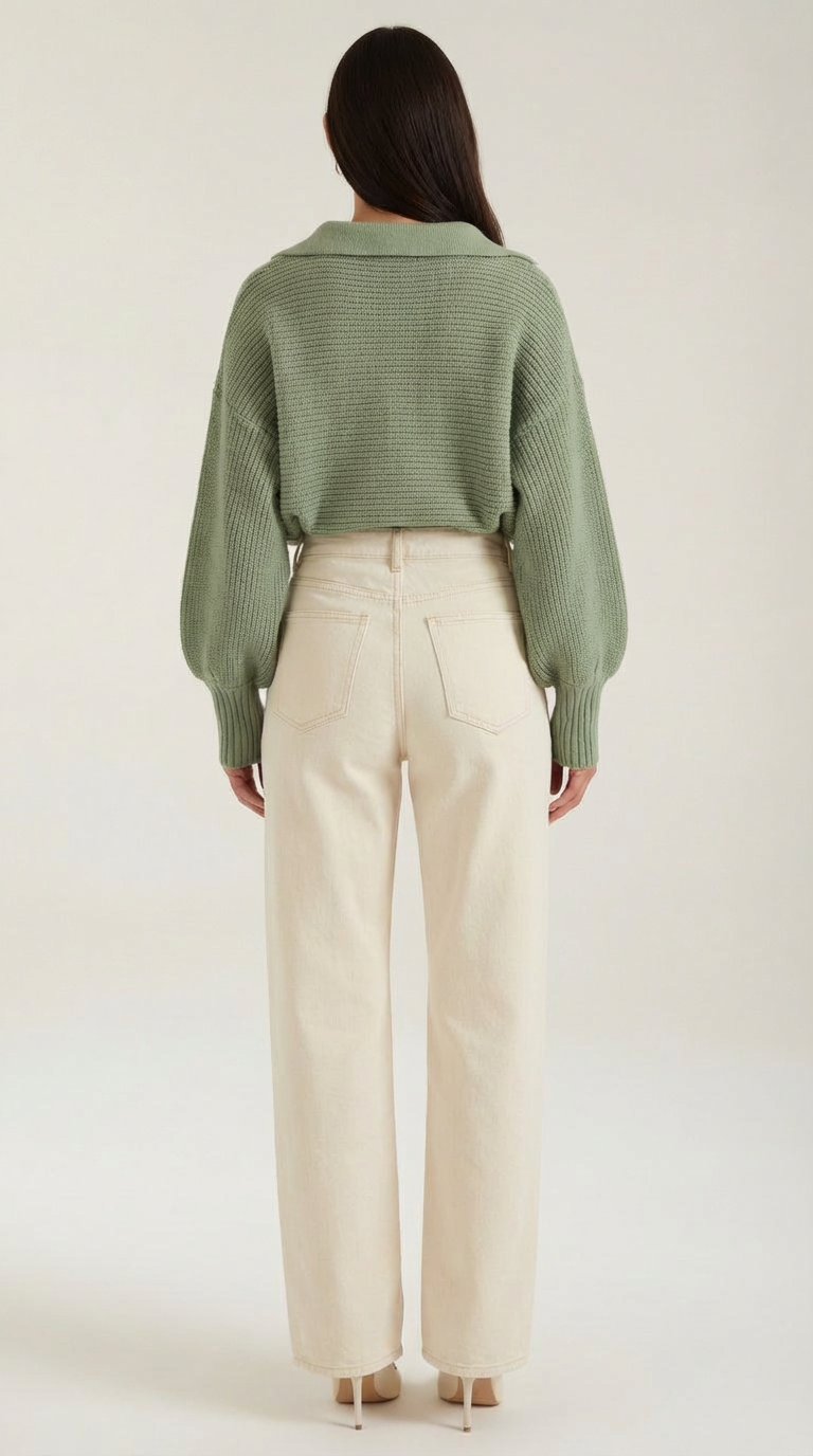 'Pauline' chunky knit hoge nek trui