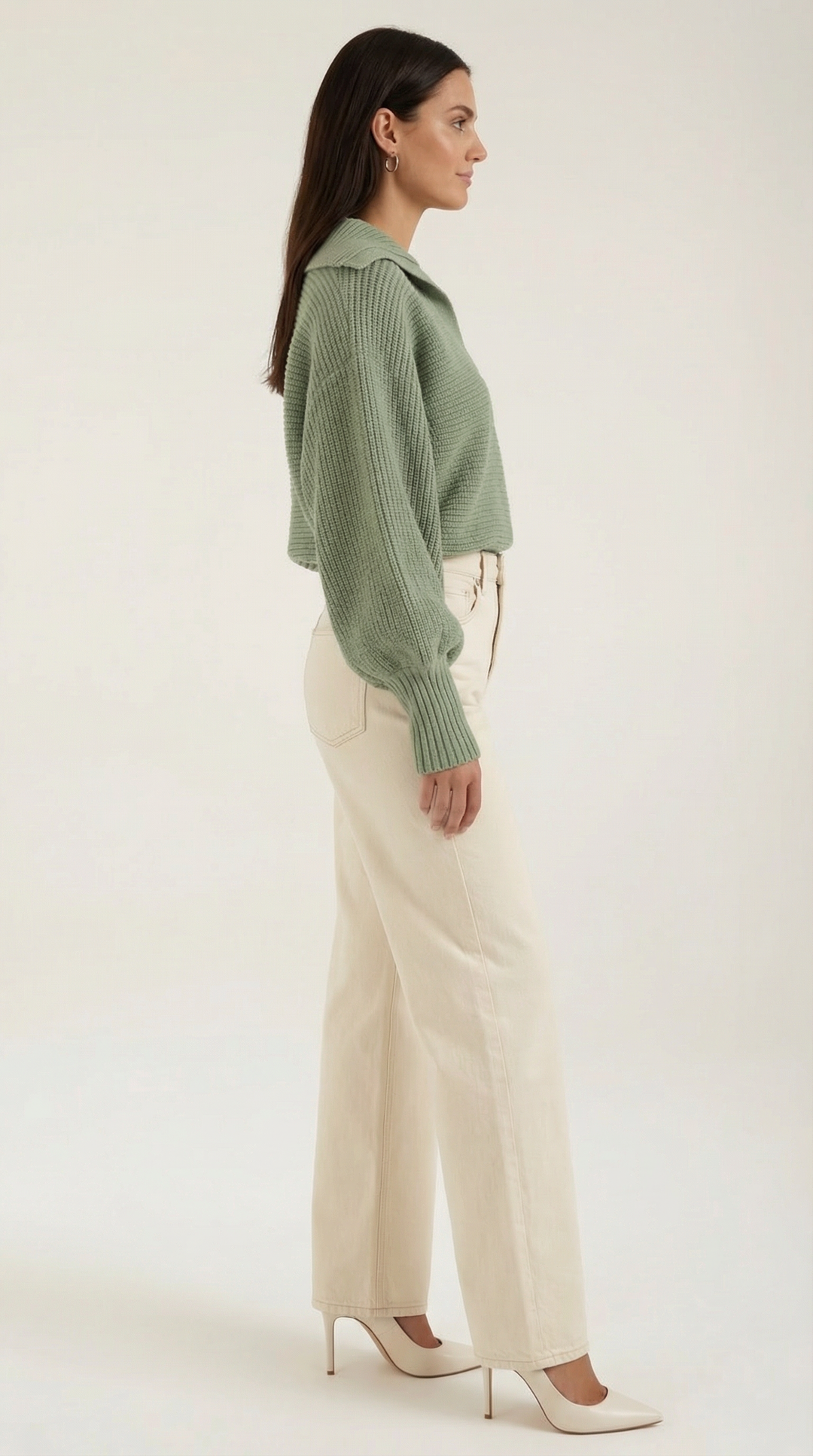 'Pauline' chunky knit hoge nek trui
