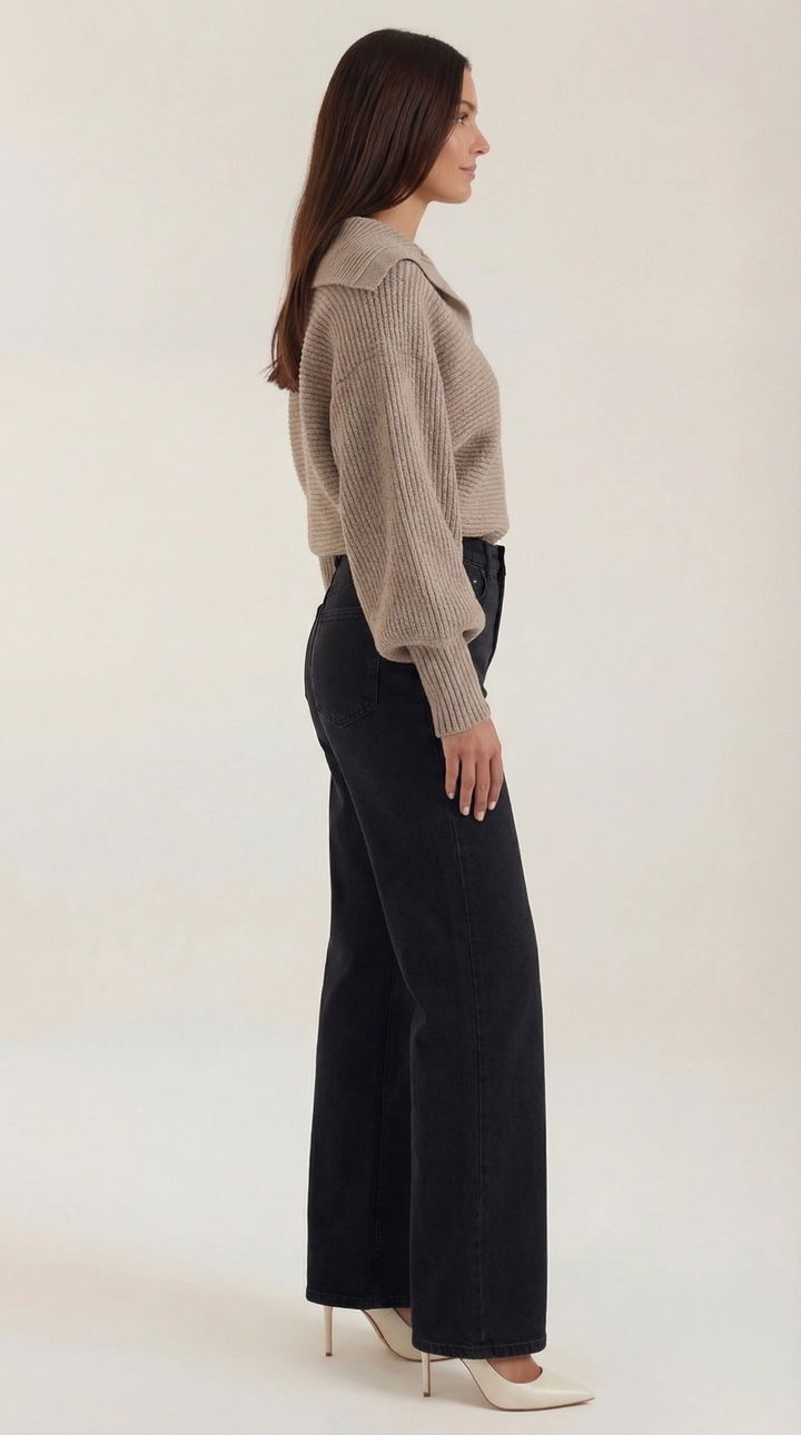 'Pauline' chunky knit hoge nek trui