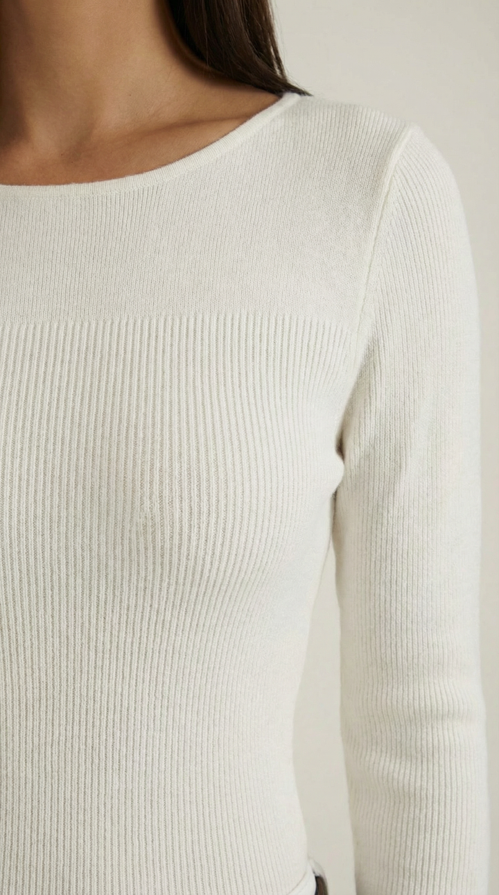 Ruth Cloud - Gebreide Lange Mouwen T-Shirt