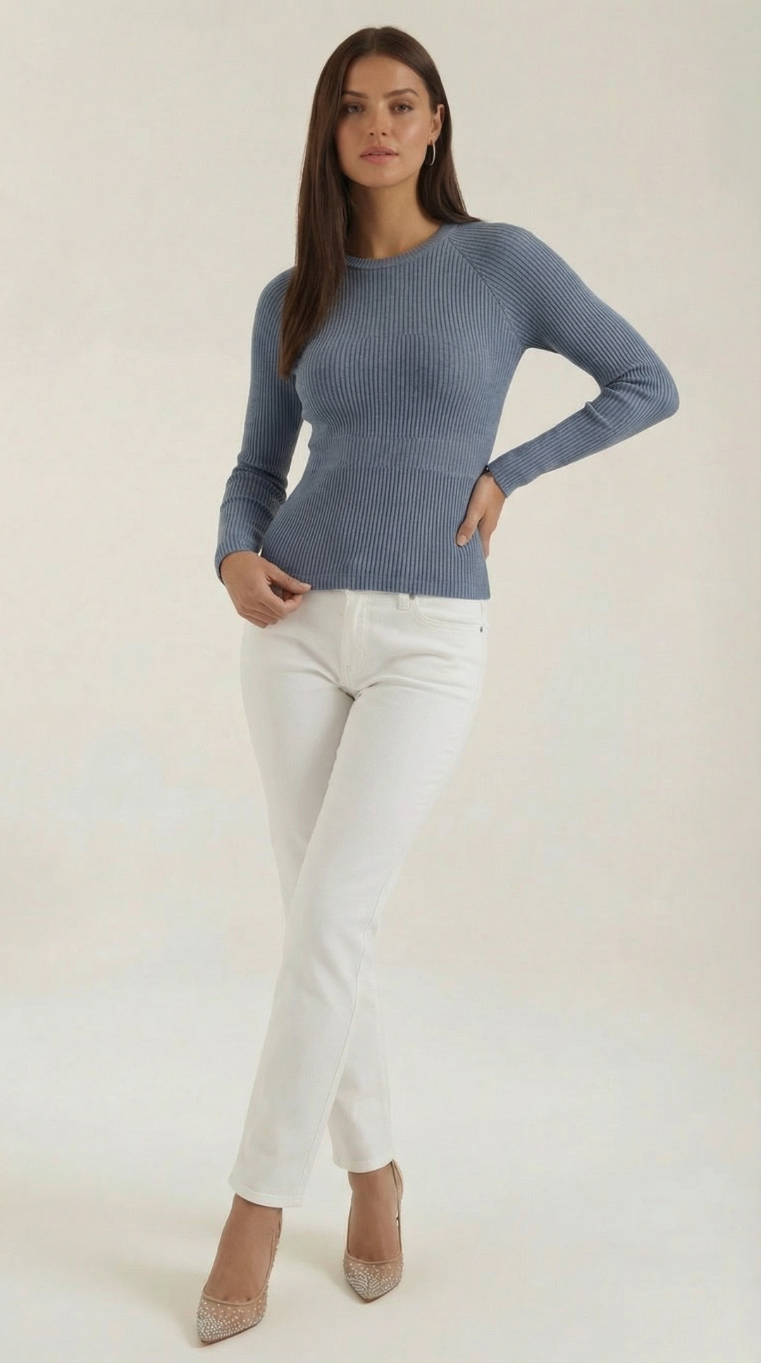 Samantha Rimpel Lange Mouwen Blouse
