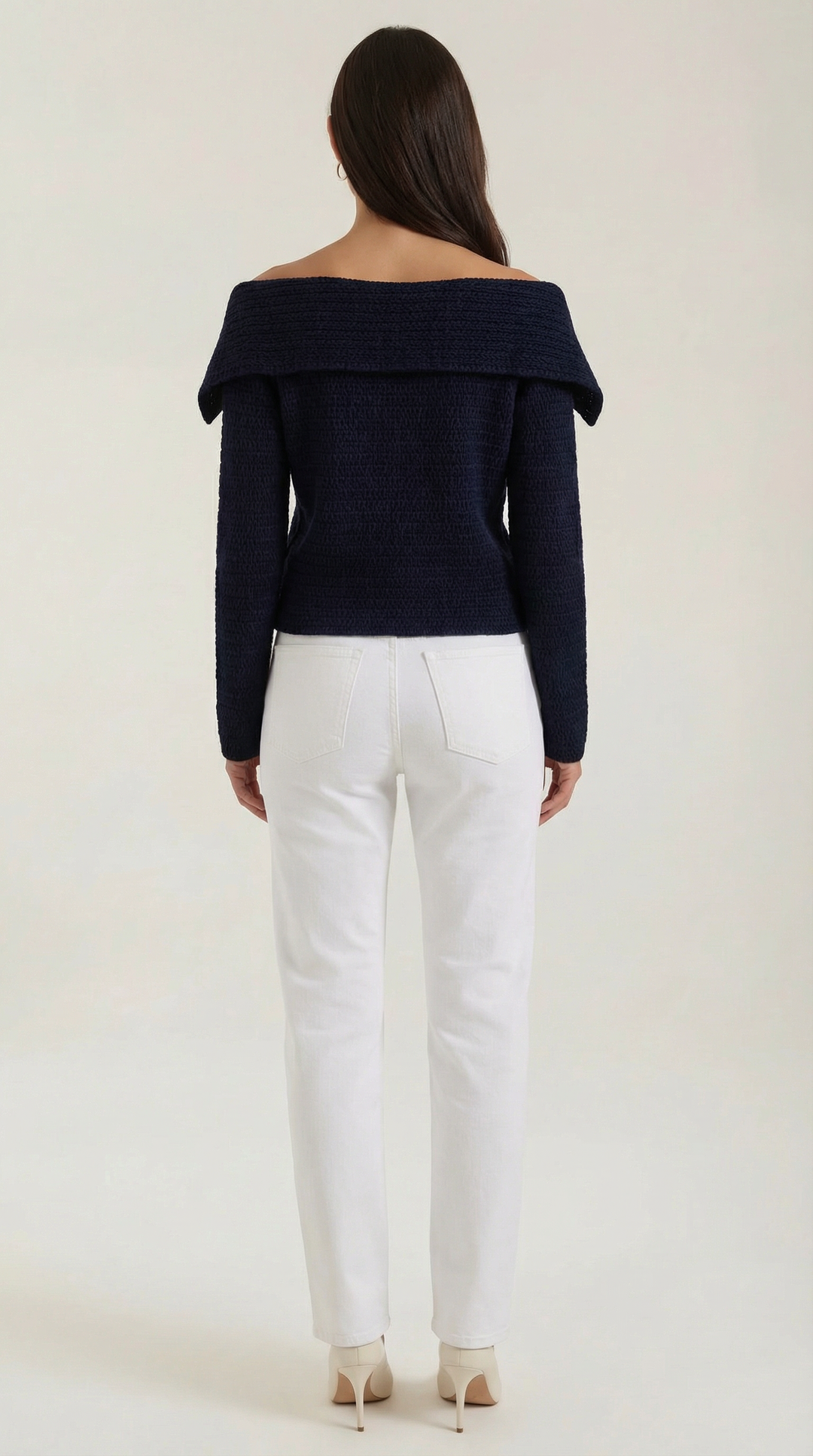 Sarah asymmetrische gebreide top