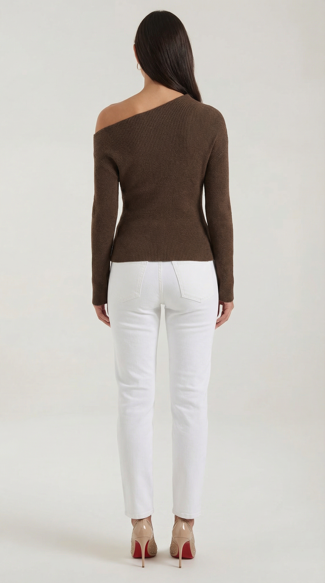 Asymmetrische Shirley Gebreide Top
