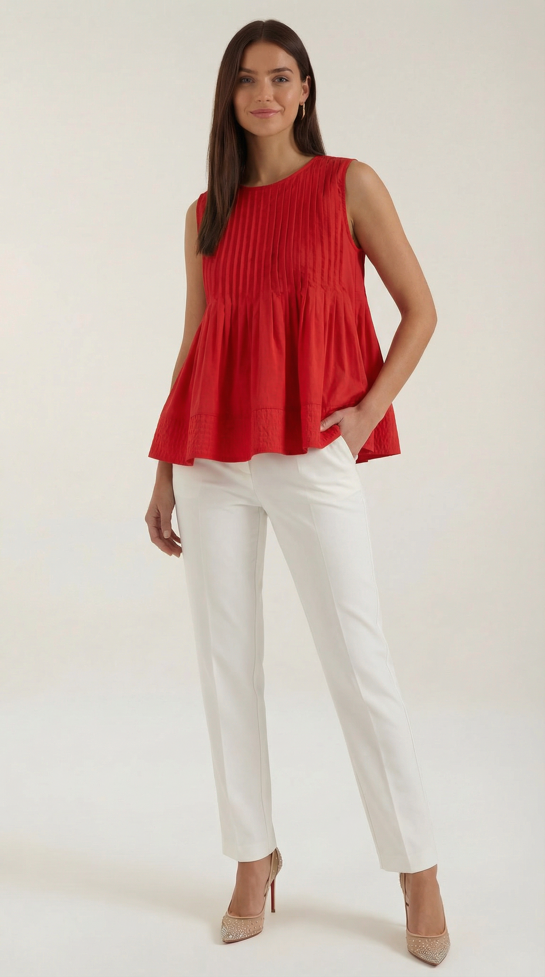 Tess peplum jurk met plooien - Premium stijl