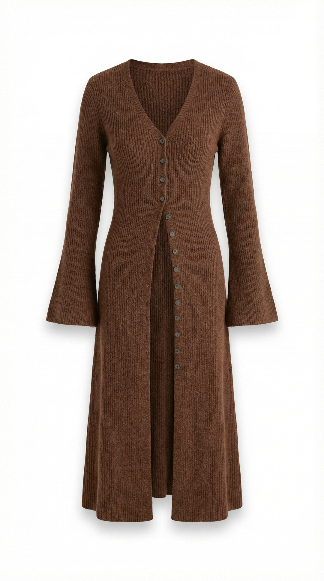 'Valerie' Maxi Gebreide Cardigan met V-hals