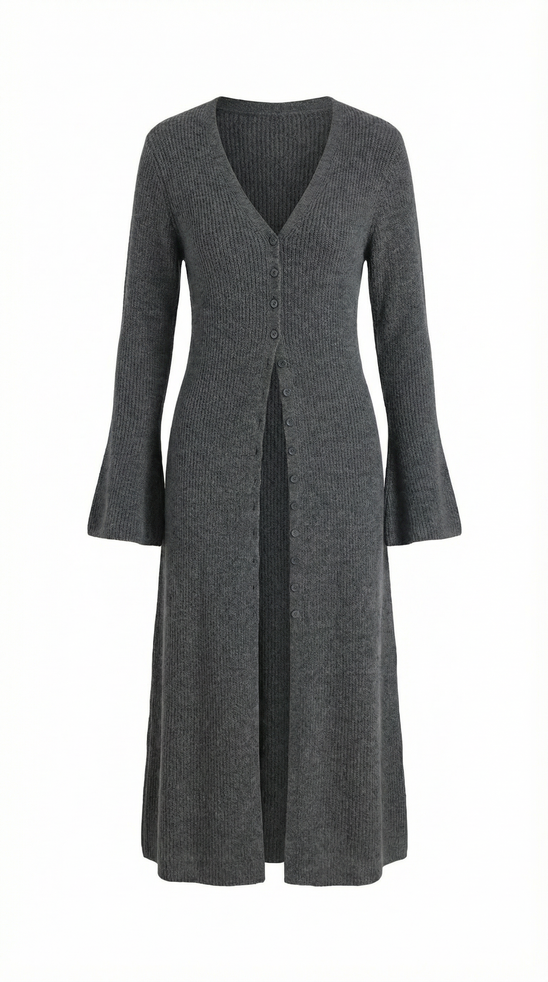 'Valerie' Maxi Gebreide Cardigan met V-hals