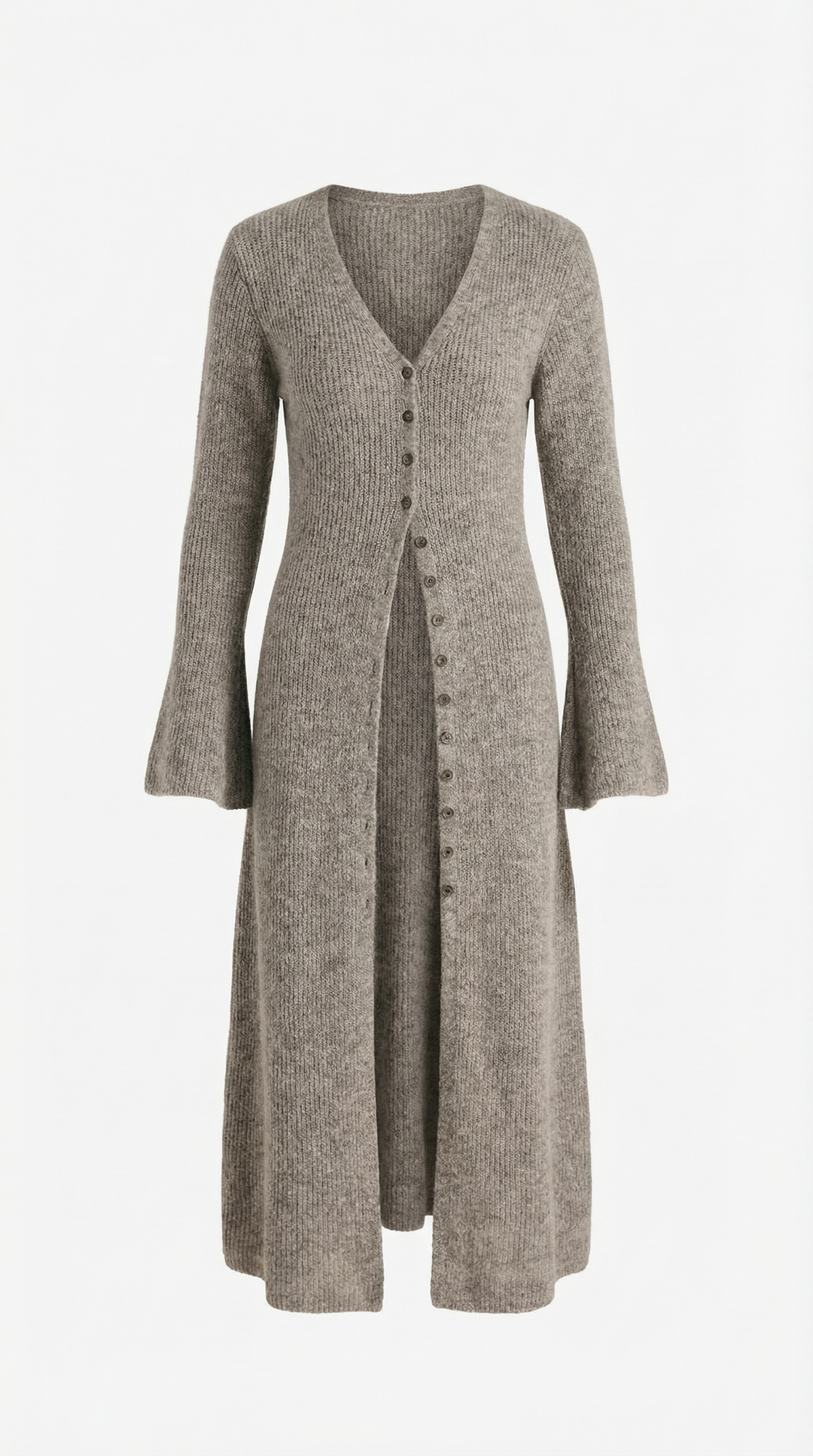 'Valerie' Maxi Gebreide Cardigan met V-hals