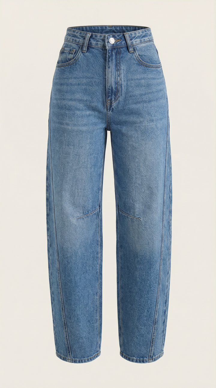 Vicki Hoge Taille Barrel Leg Jeans