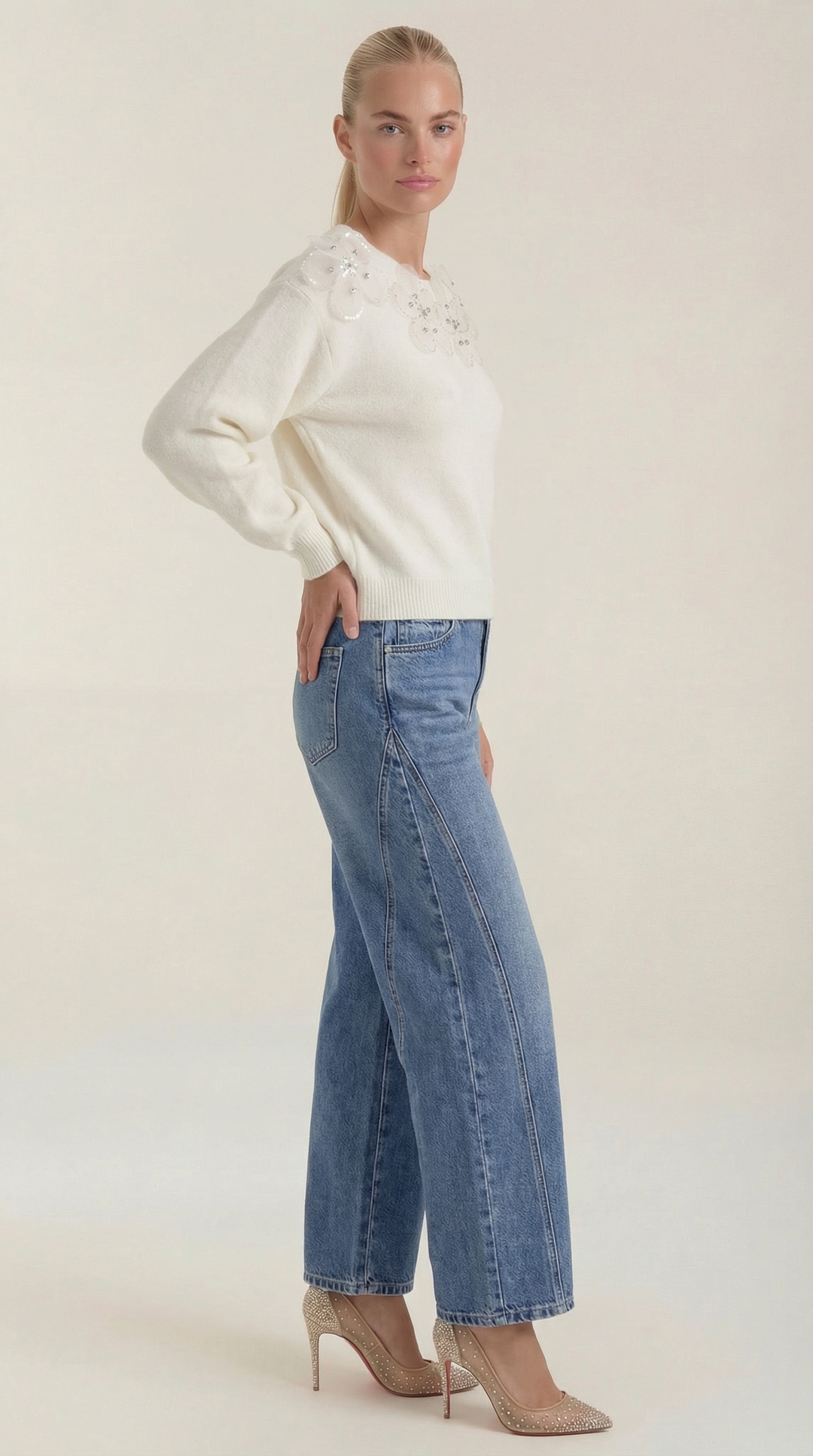 Vicki Hoge Taille Barrel Leg Jeans