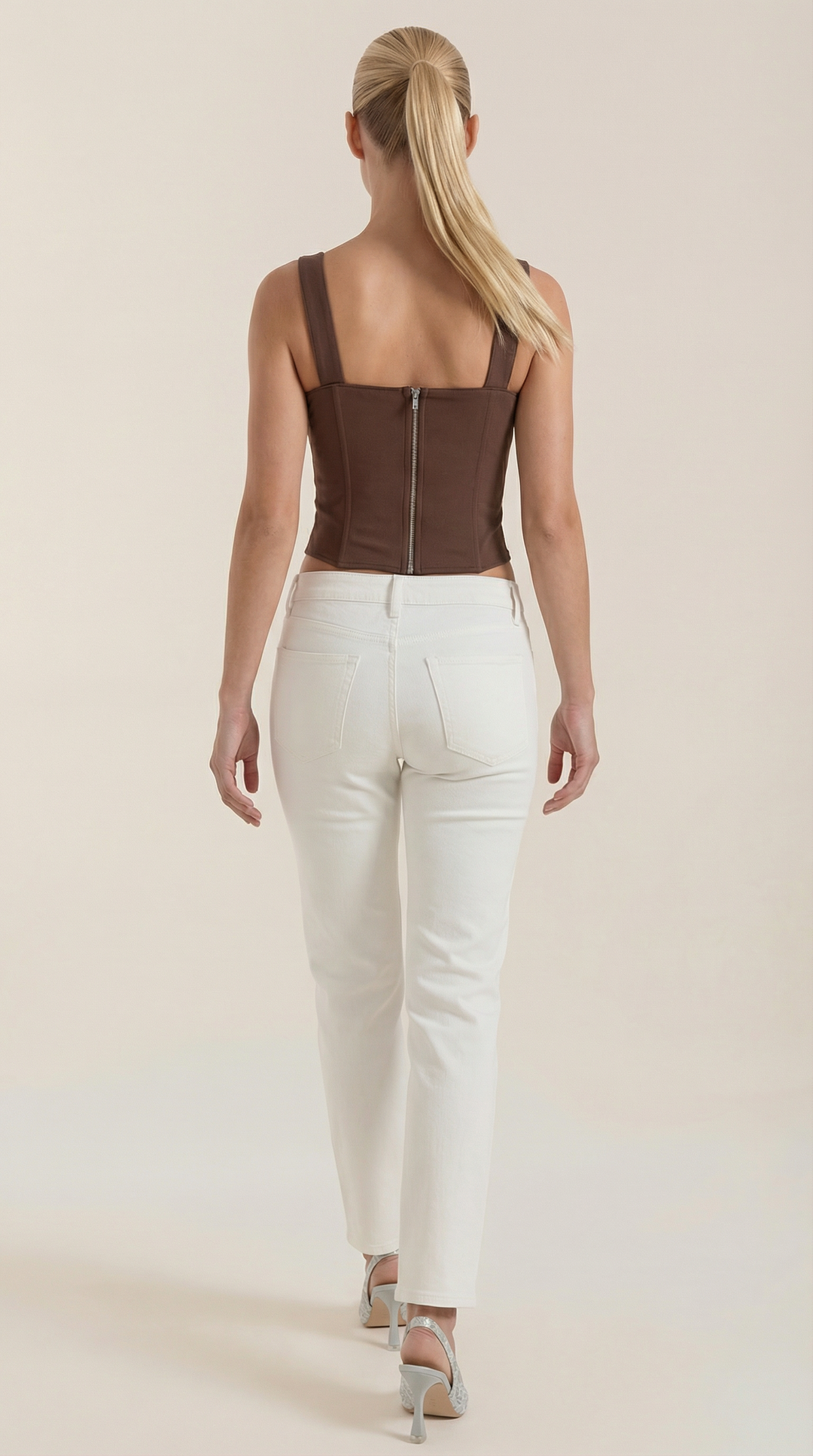 Eloise corset-stijl mouwloze top