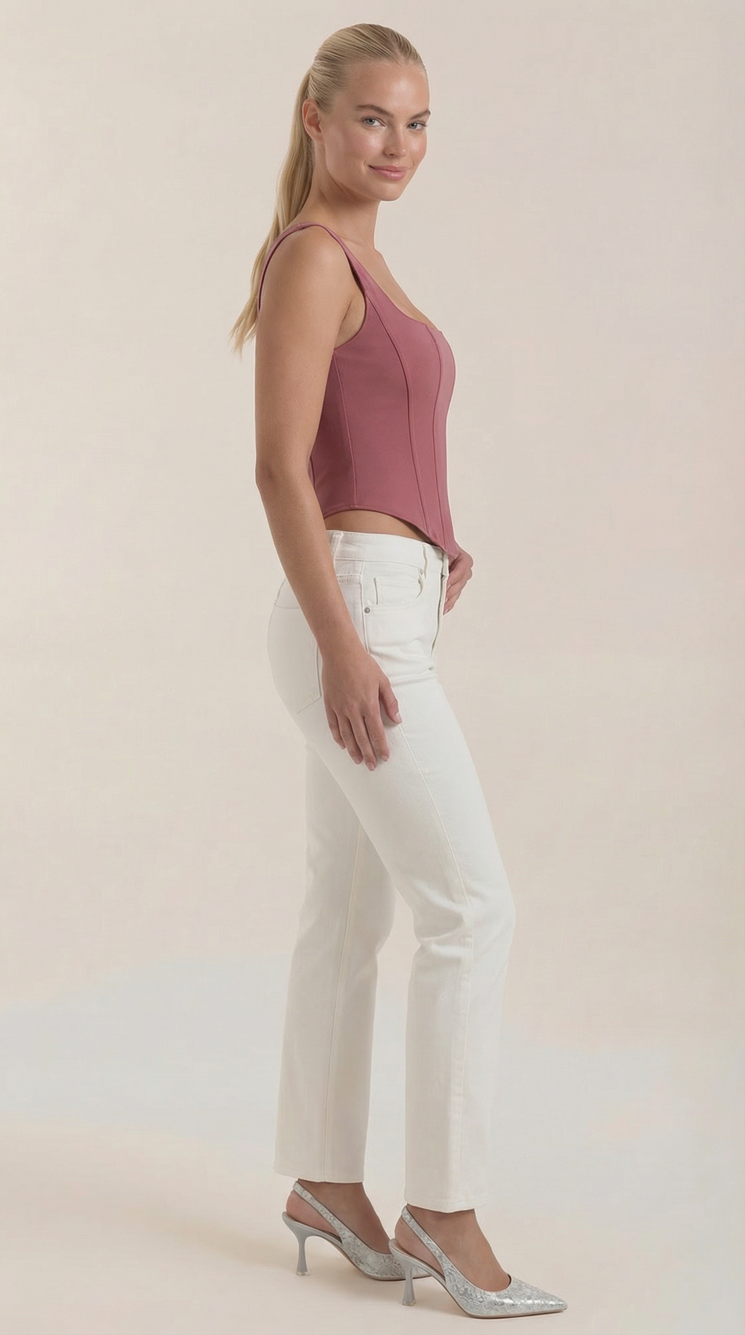 Eloise corset-stijl mouwloze top