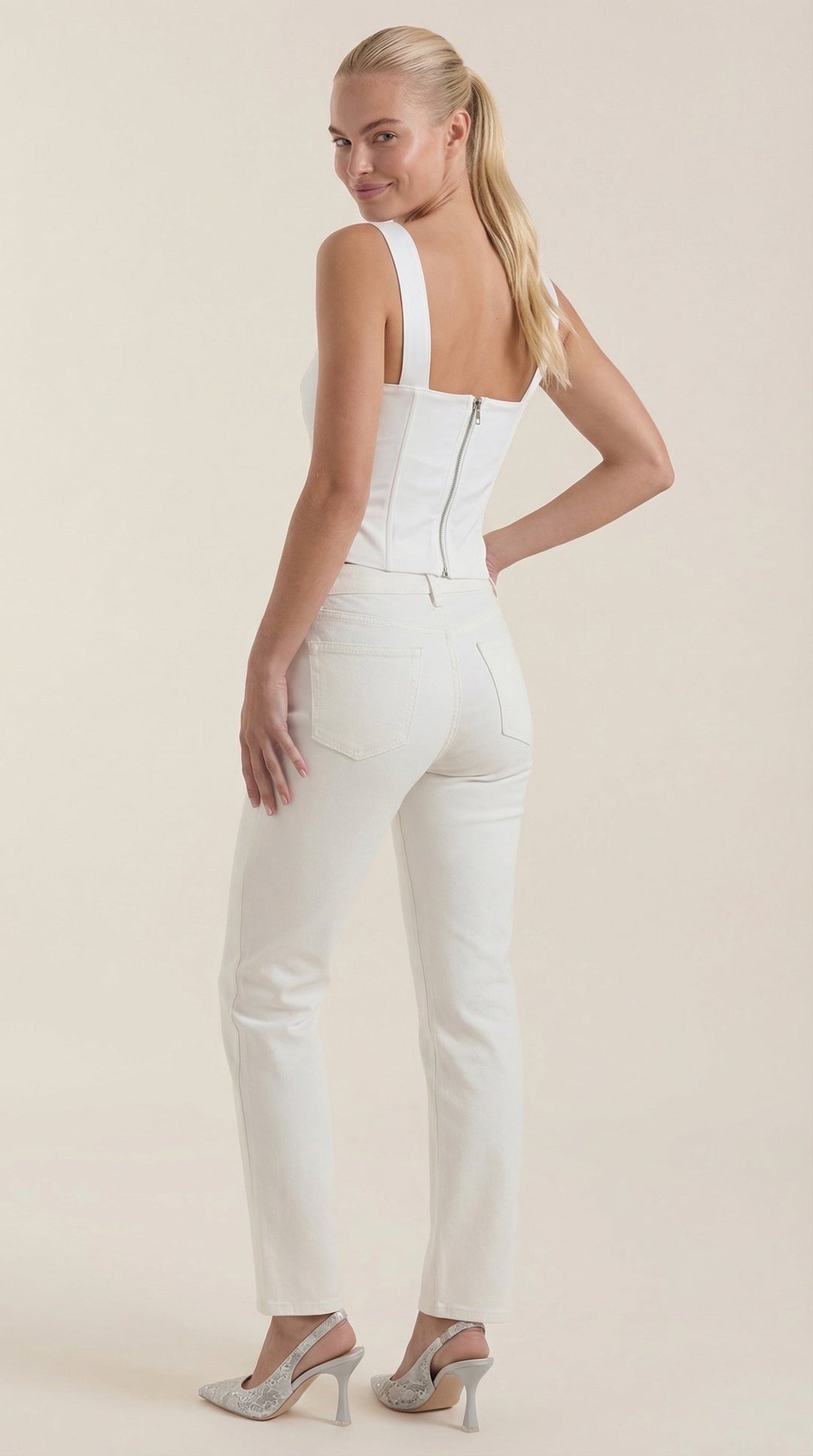Eloise corset-stijl mouwloze top
