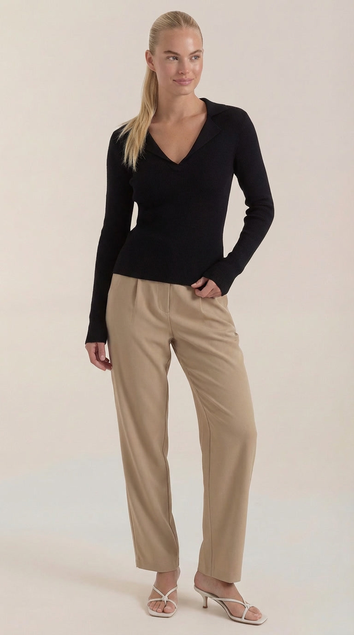 'Sara' elegante gebreide hals trui