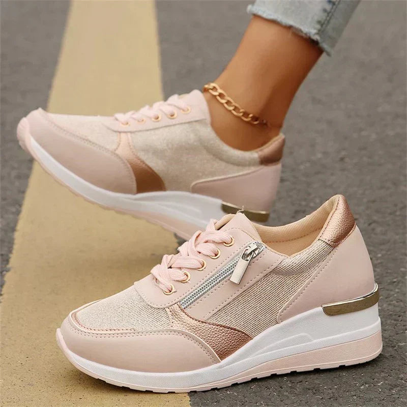 Julia | Orthopedische Sneakers met Veters en Zijsluiting