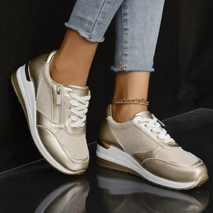 Julia | Orthopedische Sneakers met Veters en Zijsluiting