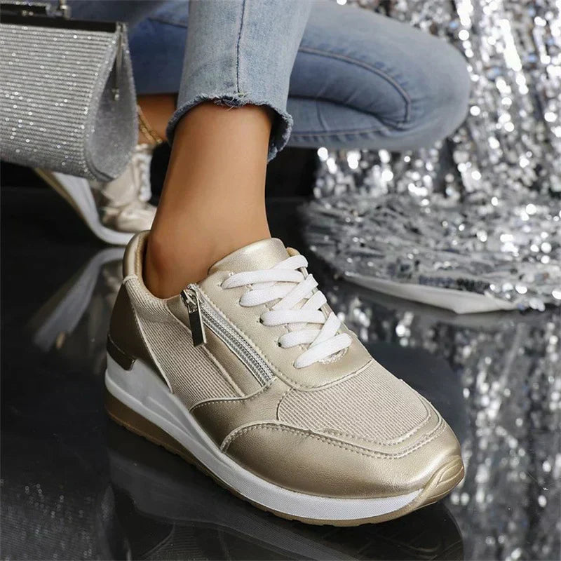 Julia | Orthopedische Sneakers met Veters en Zijsluiting