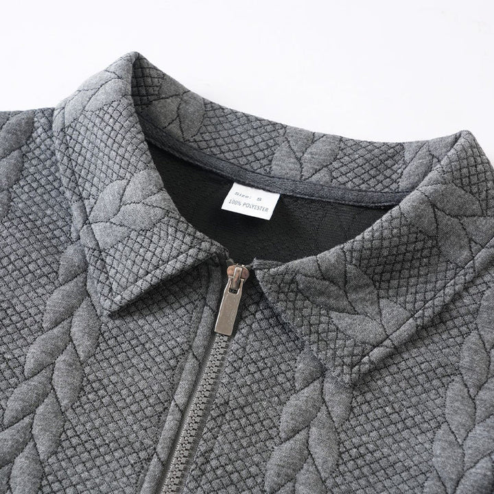 Klassieke Herentrui met Half-Zip Rits - Gebreide Trui met Kabelpatroon