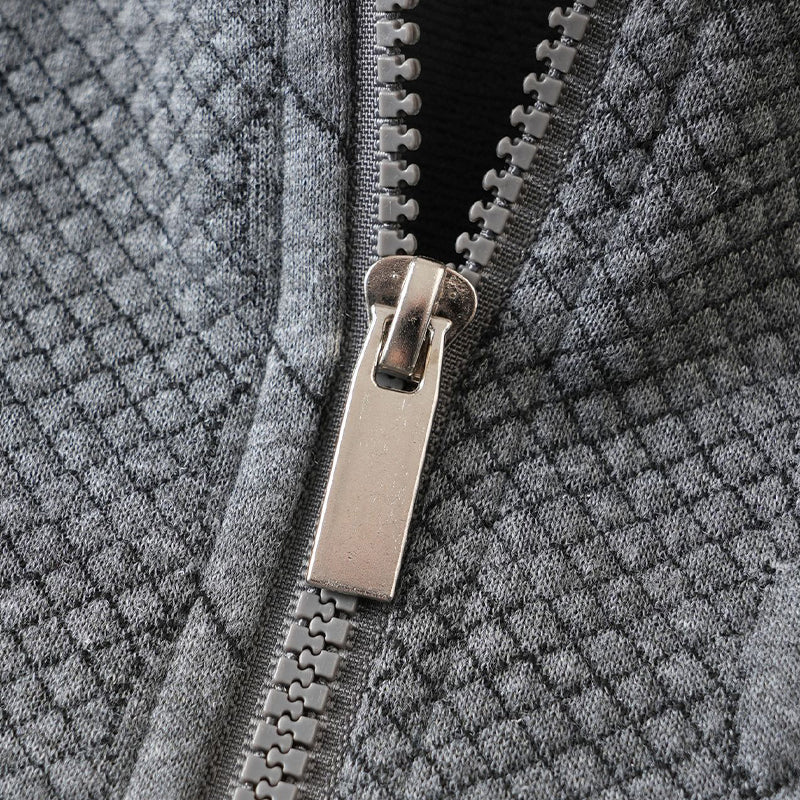 Klassieke Herentrui met Half-Zip Rits - Gebreide Trui met Kabelpatroon