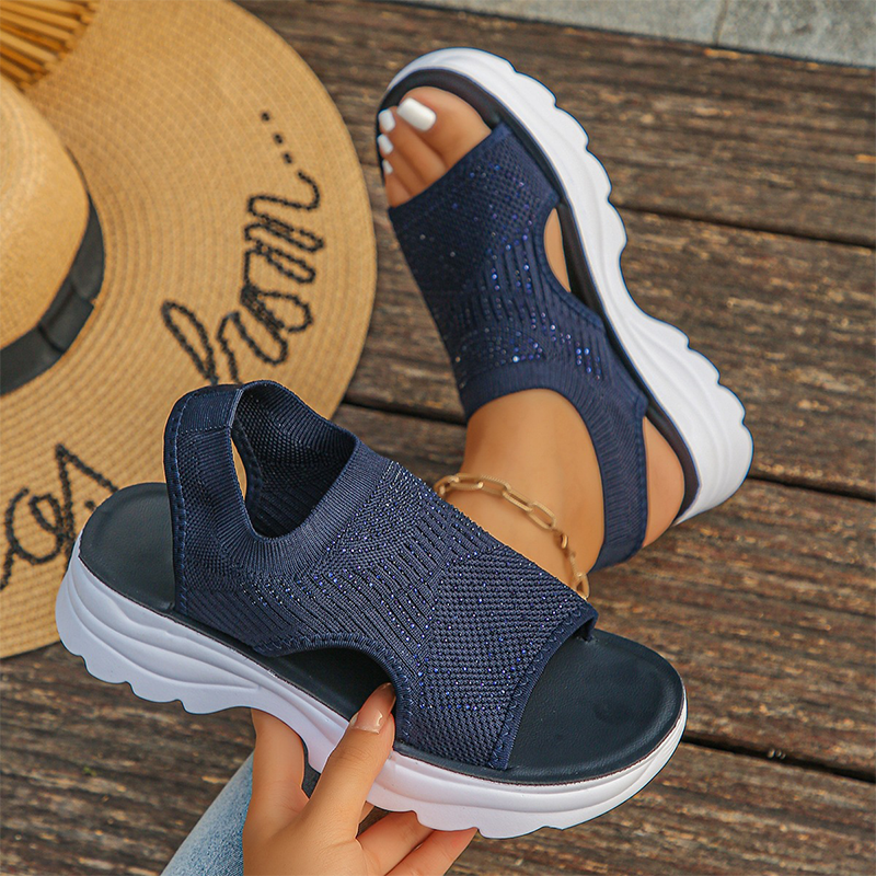 Sara™ | Sandalen met platform, van ademend materiaal voor dames