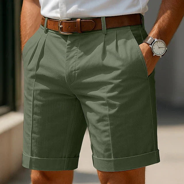 Enzo | Luxe Plissé Bermuda Shorts voor Mannen