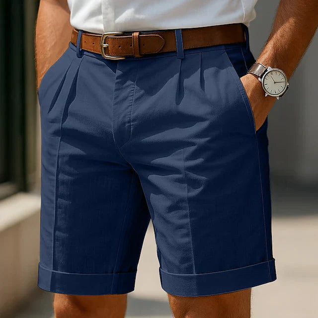 Enzo | Luxe Plissé Bermuda Shorts voor Mannen